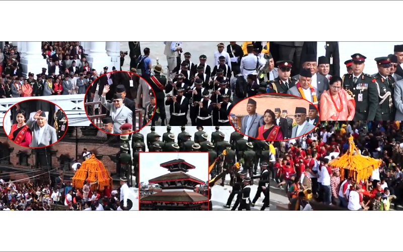 जात्रामा राष्टपती देखी ओली सम्म देखी बालेन जात्रामा ओली संगै देखिएन हाजारौ जनता देखिए भिड |